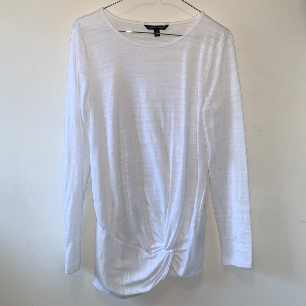 Banana Republic Woman’s S LS White Boatneck Tunic